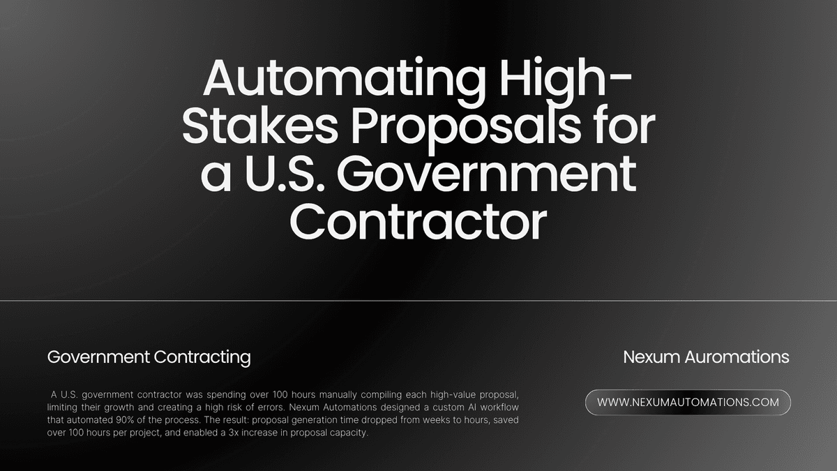 Automating High-Stakes Proposals for a U.S. Government Contractor