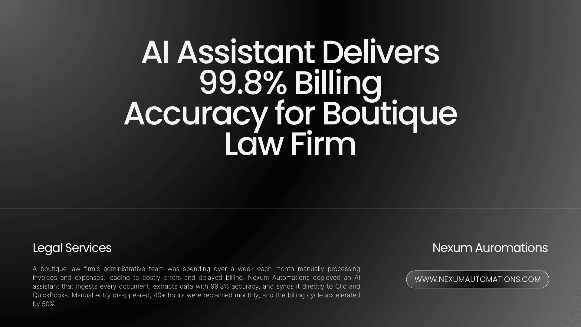 AI Assistant Logra 99.8% de Precisión de Facturación para Firma Legal Boutique
