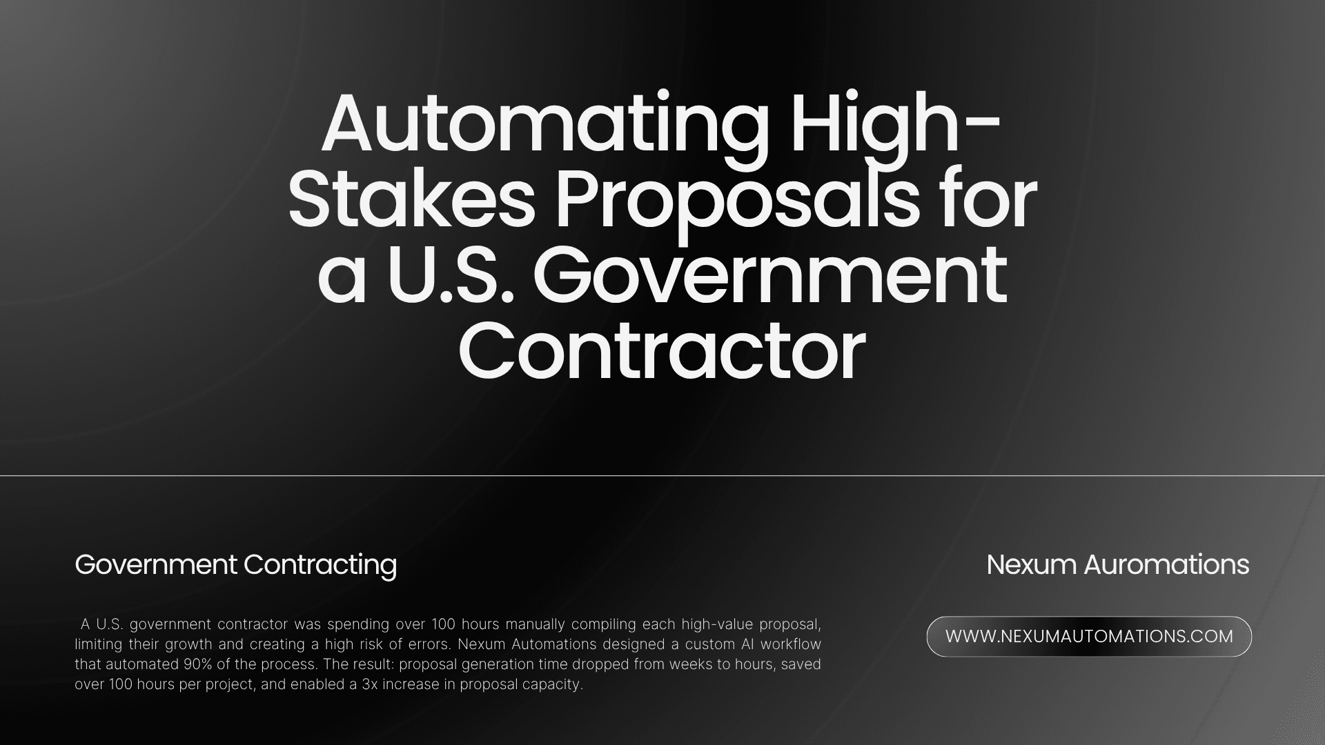 Automating High-Stakes Proposals for a U.S. Government Contractor