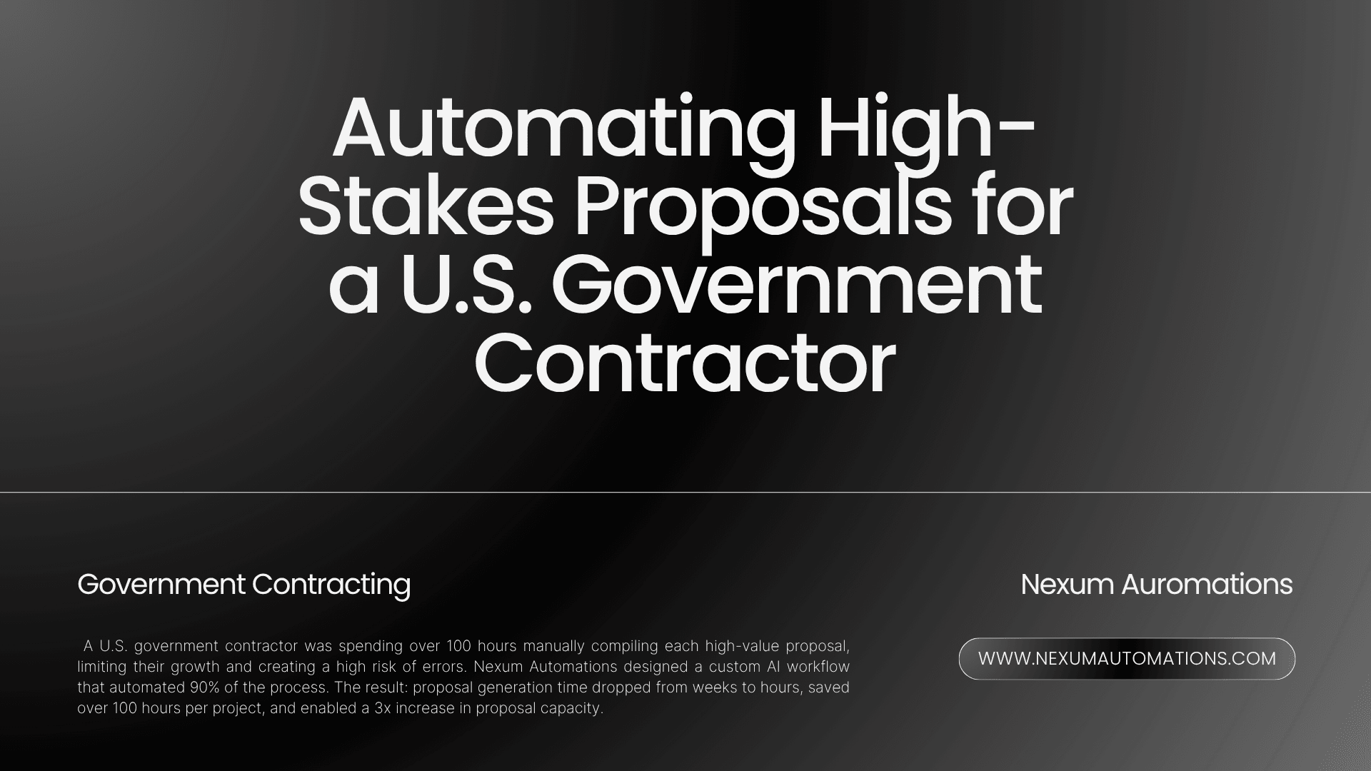 Government Contractor Proposal Automation Case Study Government Contractor Proposal Automation Case Study