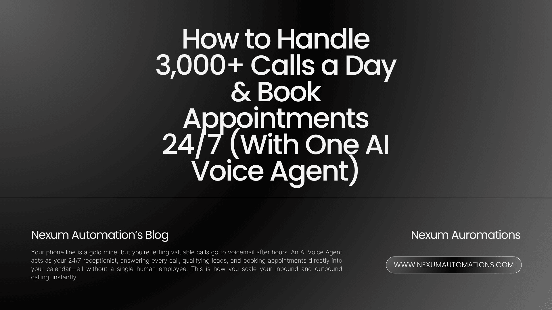 AI Voice Agent: 3,000+ Calls & 24/7 Bookings AI Voice Agent: 3,000+ Calls & 24/7 Bookings